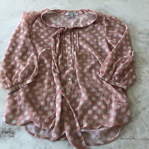 Pink and White Polka Dot top